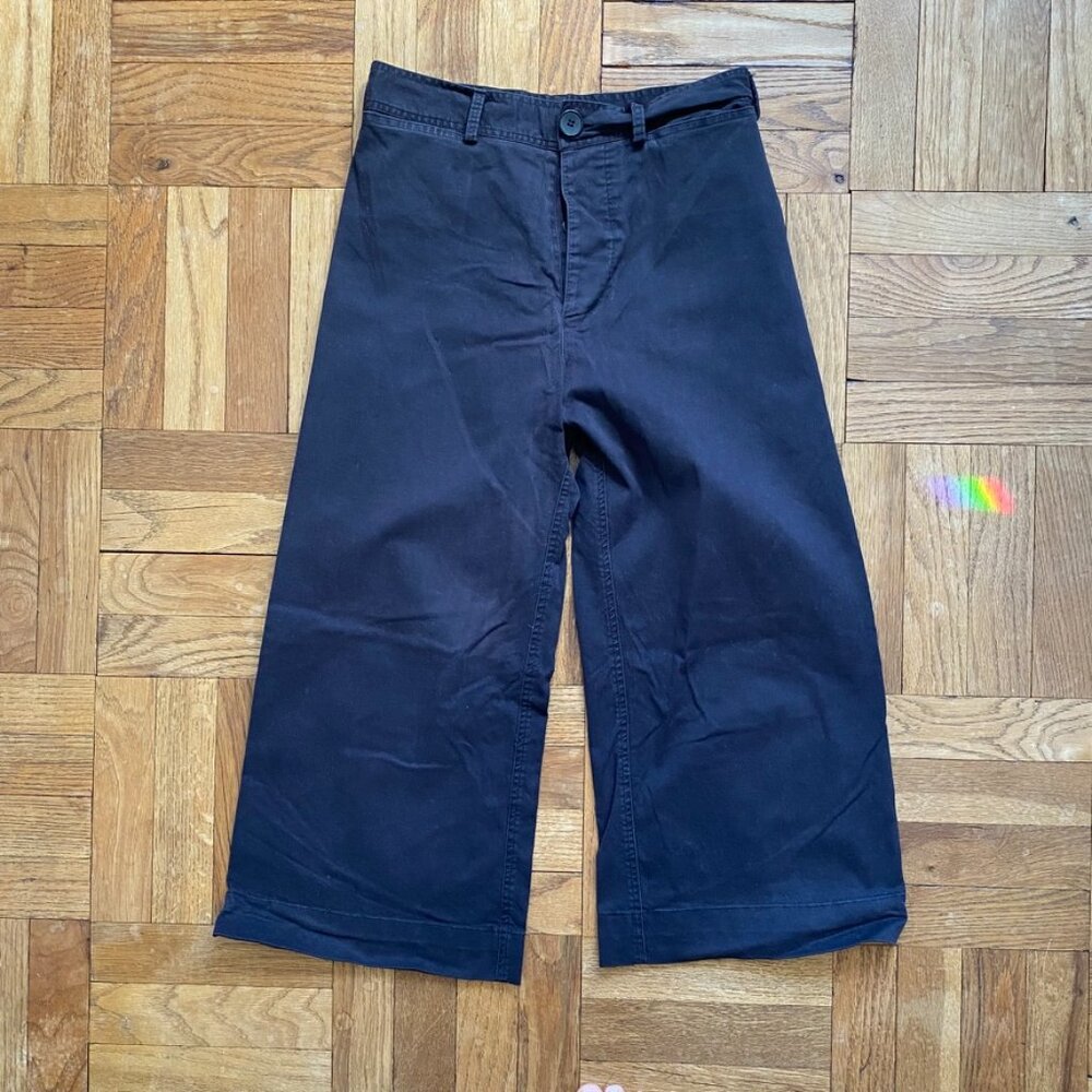 Emerson Thorpe Wide Leg Washed Black Pants sz 2 inseam 21"